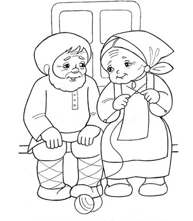 Трафарет дедушки в зимней одежде