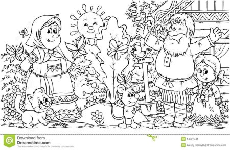 Раскраска бабушка и дедушка