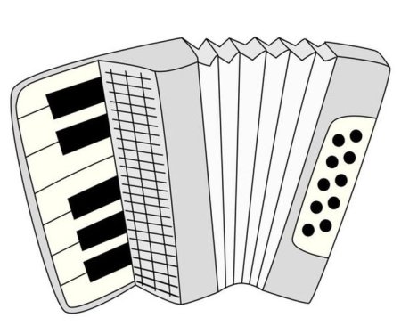 Гармонь раскраска для детей