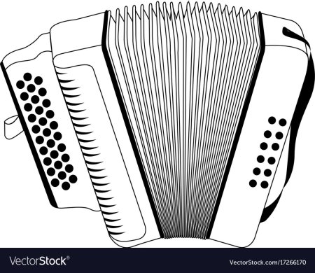 Аккордеон раскраска для детей