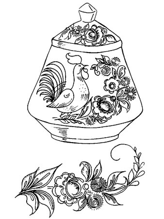 Раскраска "Хохломская роспись"