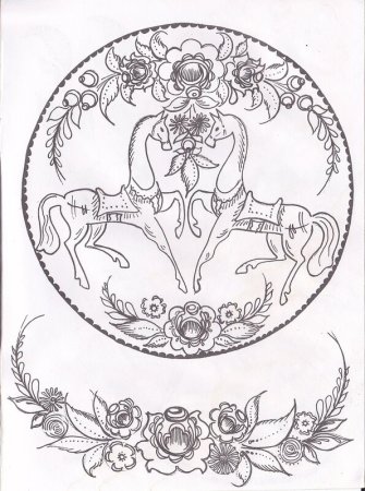 Городец раскраска