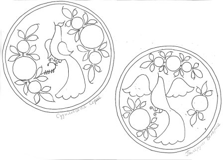 Городецкая роспись. Раскраска