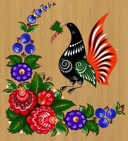 Городецкая роспись цветочный мотив