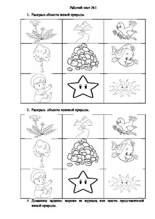 Живая и неживая природа задания