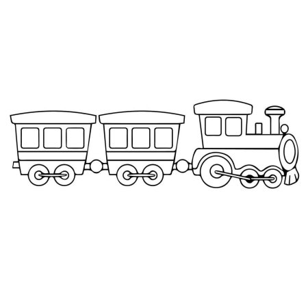 Рисунок паровозика с вагонами для детей