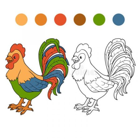 Петушок раскраска для малышей
