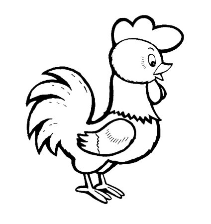 Петух рисунок для детей раскраска