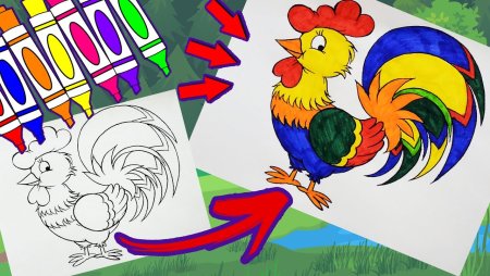 Петух раскраска