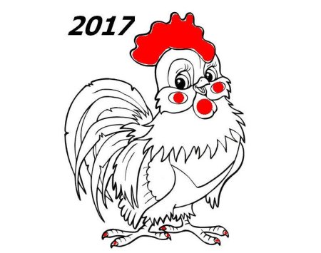 Петух раскраска