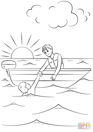 Безопасность на воде раскраски для детей