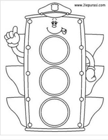 Светофор раскраска для детей