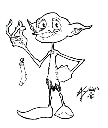 Добби рисунок карандашом