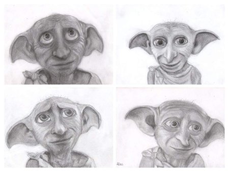 Добби из Гарри Поттера рисунок