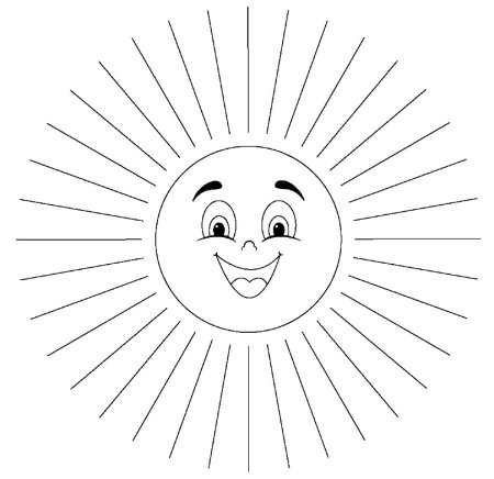 Раскраска солнышко для детей 3-4 лет