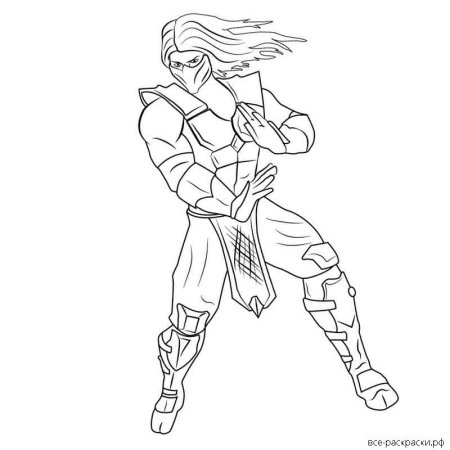 Мортал комбат раскраска Рейден