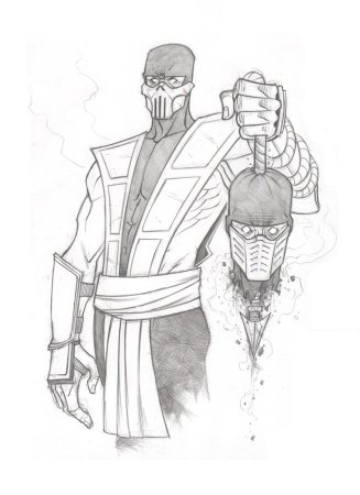 Раскраска Сабзиро из мортал комбат 11