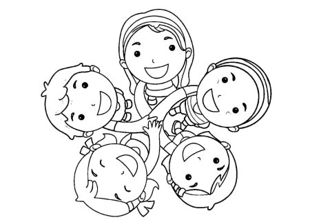 Дружба раскраска для детей