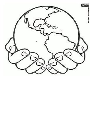 Земля в руках раскраска