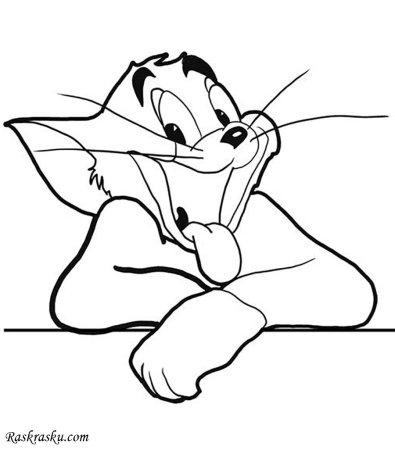 Разукрашка кота из том и Джерри