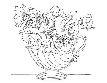 Раскраска натюрморт с цветами