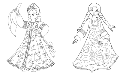 Раскраски русской народной одежды