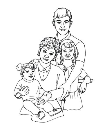 Рисунок про семью карандашом