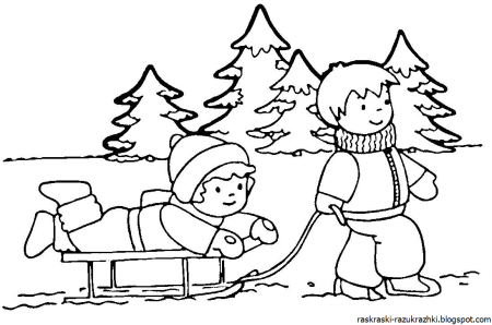 Рисунок для детей раскраска зима для детей (45 фото)