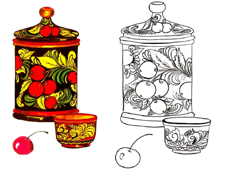 Русский народный костюм раскраска