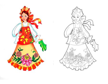 Орнамент Хохлома раскраска