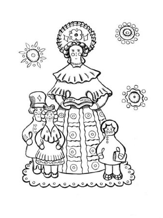 Национальный костюм раскраска