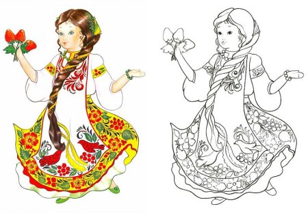 Раскраска "русские красавицы"