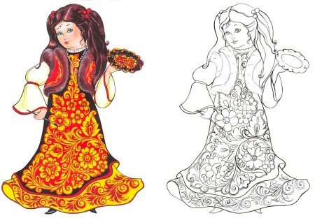 Полхов-Майданская роспись трафареты