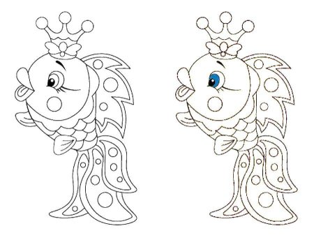 Золотая рыбка раскраска для детей