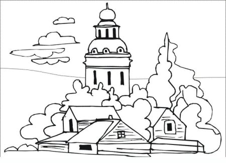 Древняя Церковь раскраска для малышей
