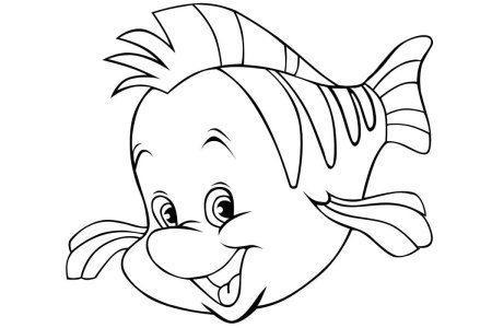 Рыбка Флаундер раскраска