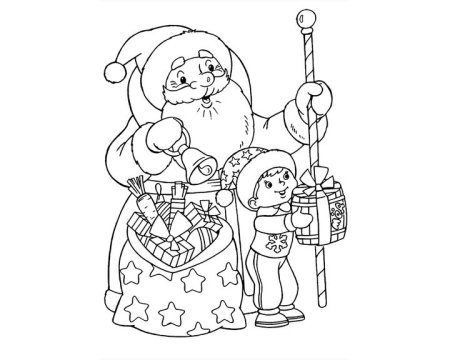 Дед мороз и снегурочка рисунок для детей раскраска (48 фото)