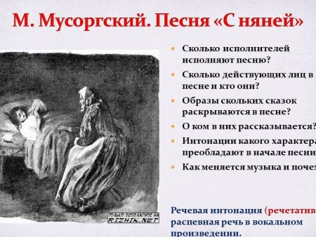 Иллюстрация к пьесе «с няней» м.п. Мусоргский.