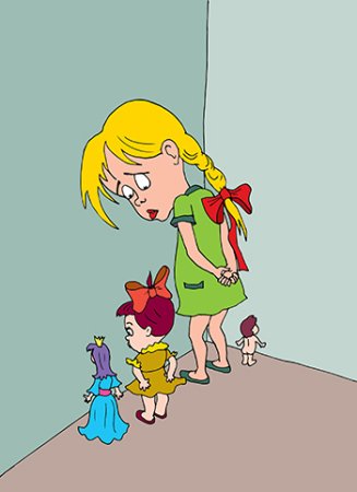 Девочка наказана в углу