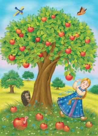 Сказка гуси лебеди яблоня