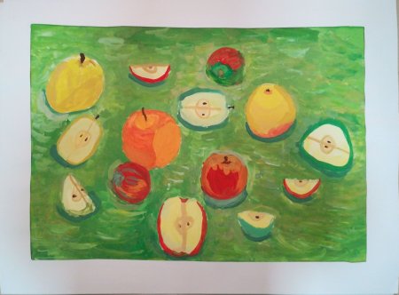 Рисование яблоком в детском саду