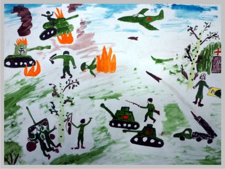 Рисунки дошкольников о войне