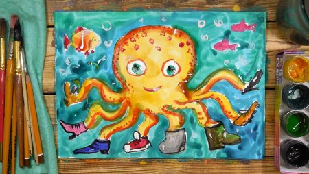 Рисунки красками для детей