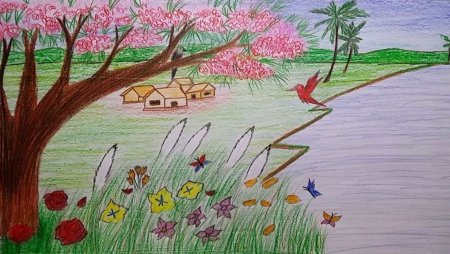 Рисунок на тему Весна карандашом
