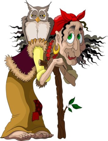 Баба Яга в ступе раскраска для детей