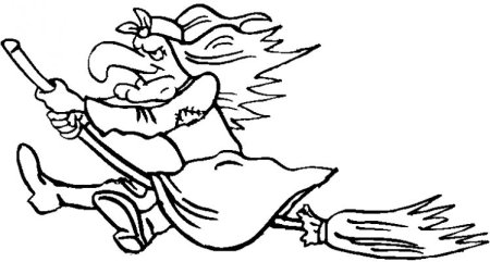 Раскраска бабка Ежка для детей