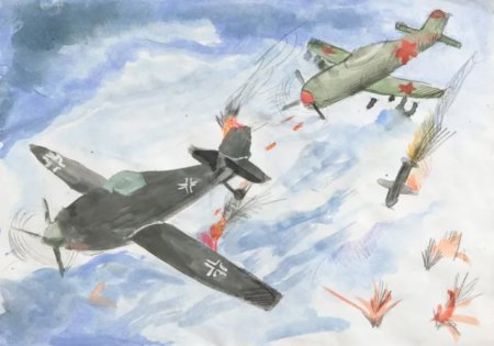 Рисунок на военную тему самолет