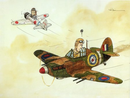 Самолёт второй мировой рисованый