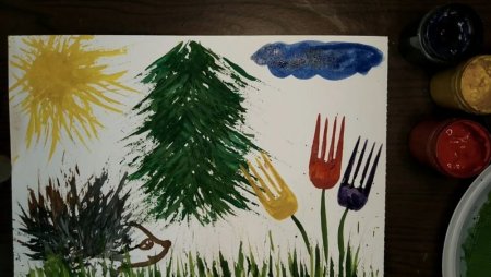 Нетрадиционные техники рисования для детей вилкой