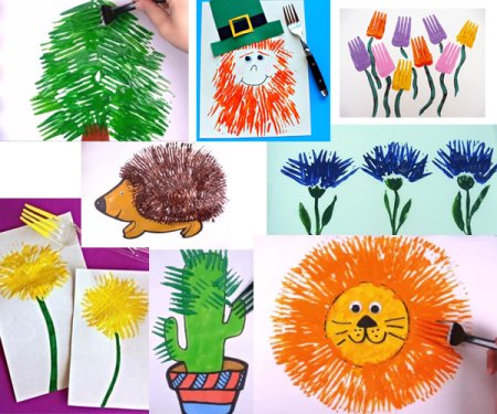 Рисование вилкой в детском саду